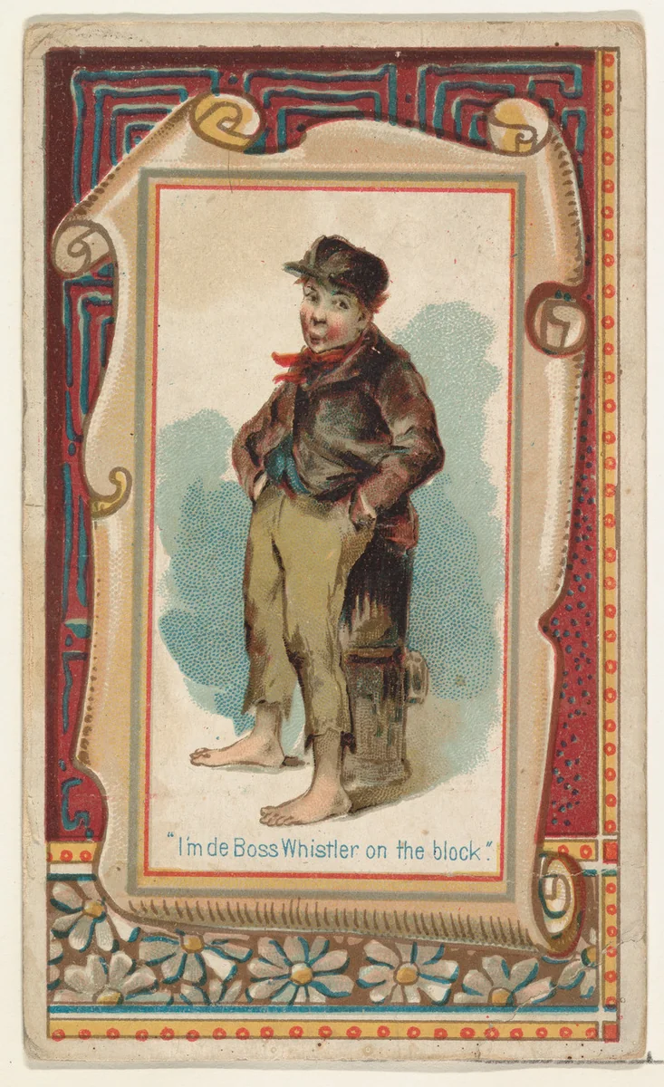 "I'm de Boss Whistler on the block," from the Terrors of America set (N136) issued by Duke Sons & Co. to promote Honest Long Cut Tobacco by W. Duke, Sons & Co., print, 1888-1889