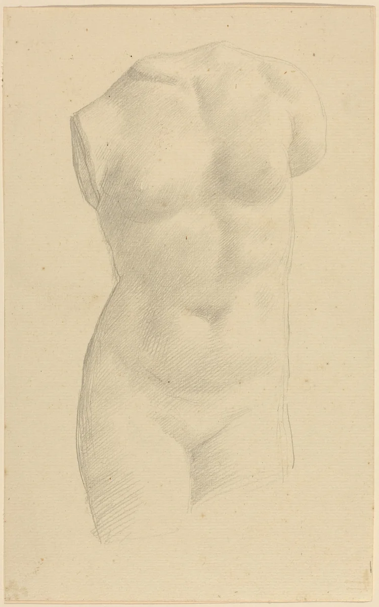Torso by Alphonse Legros, drawing, 1837-1911
