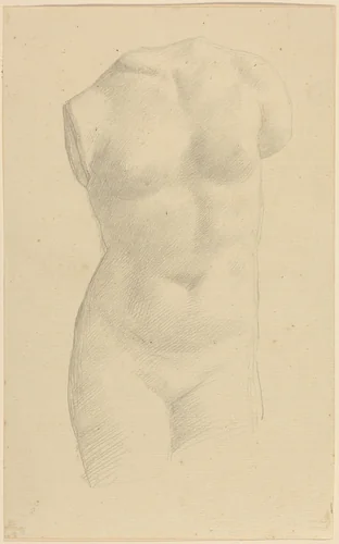 Torso by Alphonse Legros, drawing, 1837-1911