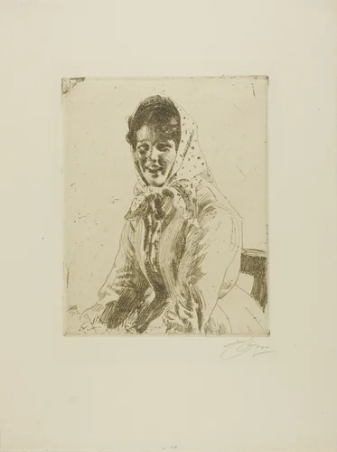 Skerikulla (A Skeri Girl) by Anders Zorn, print, 1912
