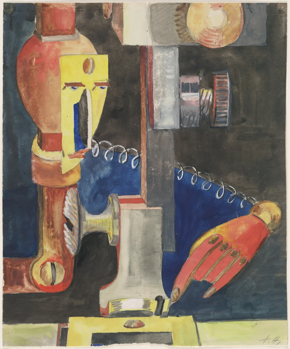 Study for Man and Machine (Skizze zu Mensch und Maschine) by Hannah Höch, drawing, 1921