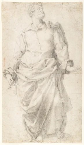 Study for the Figure of Saint Peter by Daniele da Volterra, drawing, 1540-1550