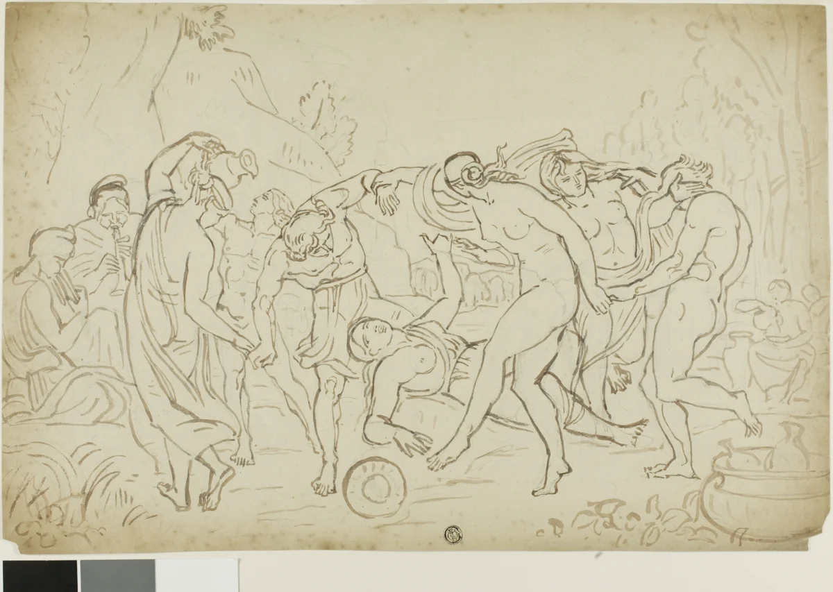 Bacchanale by Joshua Cristall, drawing, 1787-1847