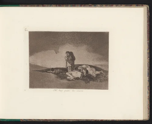 Rouwende man bij dode lichamen by Francisco de Goya, book, 1810-1820