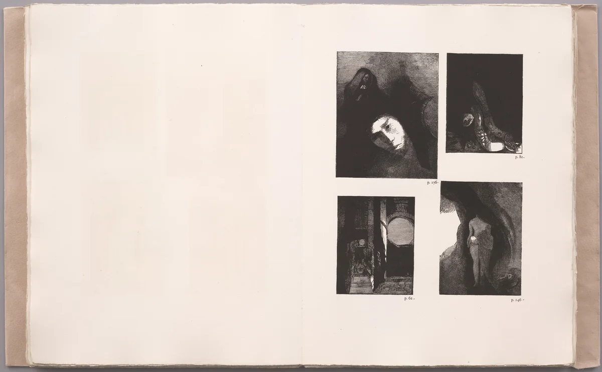 Fourth table of plates from La Tentation de Saint-Antoine by Odilon Redon, illustrated book, 1910