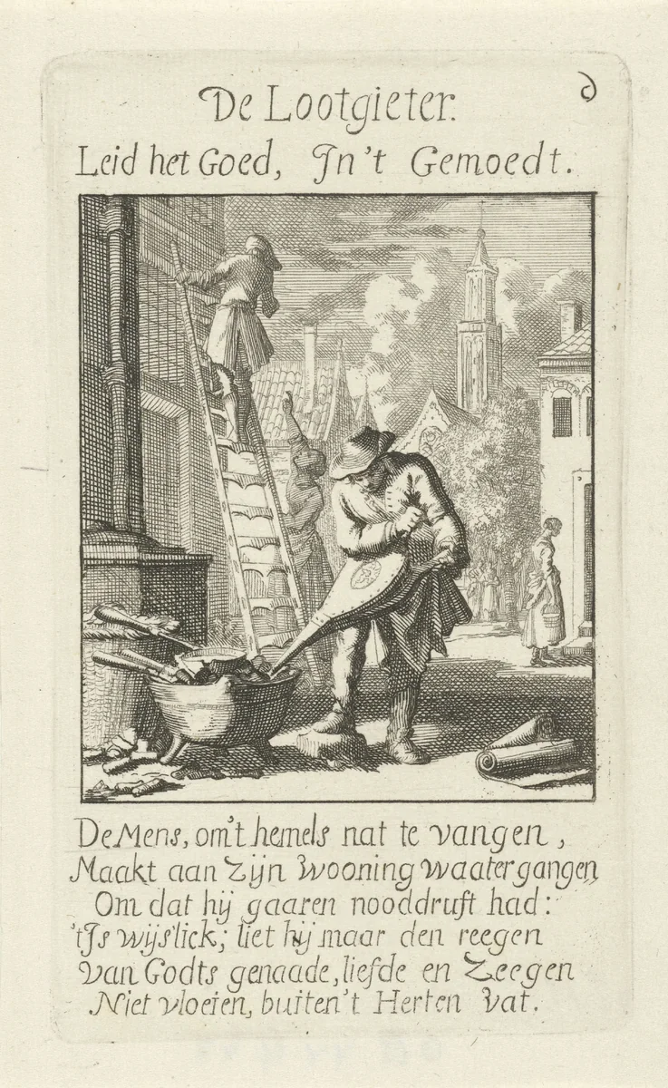 Loodgieter by Jan Luyken, print, 1694