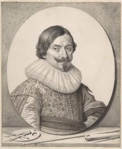 Portrait of the Painter François Gysels by David Bailly, drawing, 1615-1635