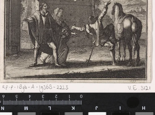 Jongeman gedood door een val in zijn eigen degen by Caspar Luyken, print, 1704