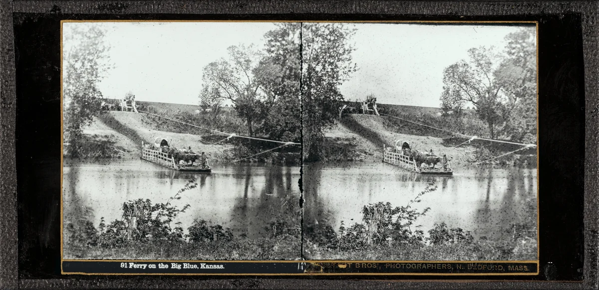 Ferry on the Big Blue, Kansas (Landers Expedition) by Charles Bierstadt; Edward Bierstadt, photograph, 1859