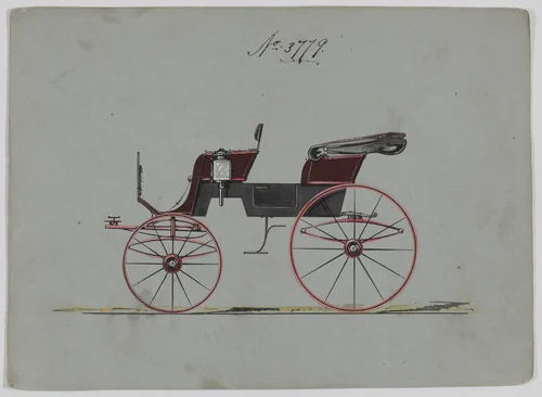 Design for 2 seat Phaeton, no. 3779 by Brewster & Co., drawing, 1882