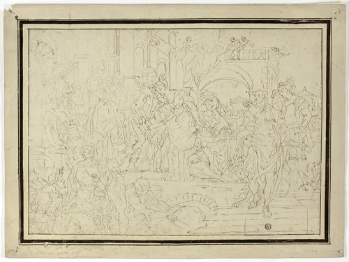 Ruler Receiving Lady by Francesco Solimena, drawing, 1677-1747