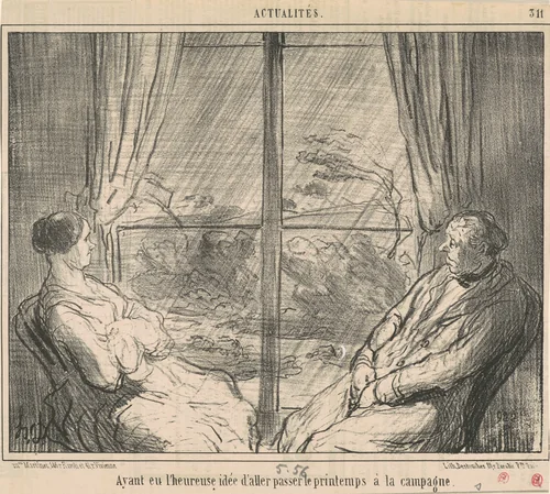 Ayant eu ... l'idée d'aller ... by Honoré Daumier, print, 1856