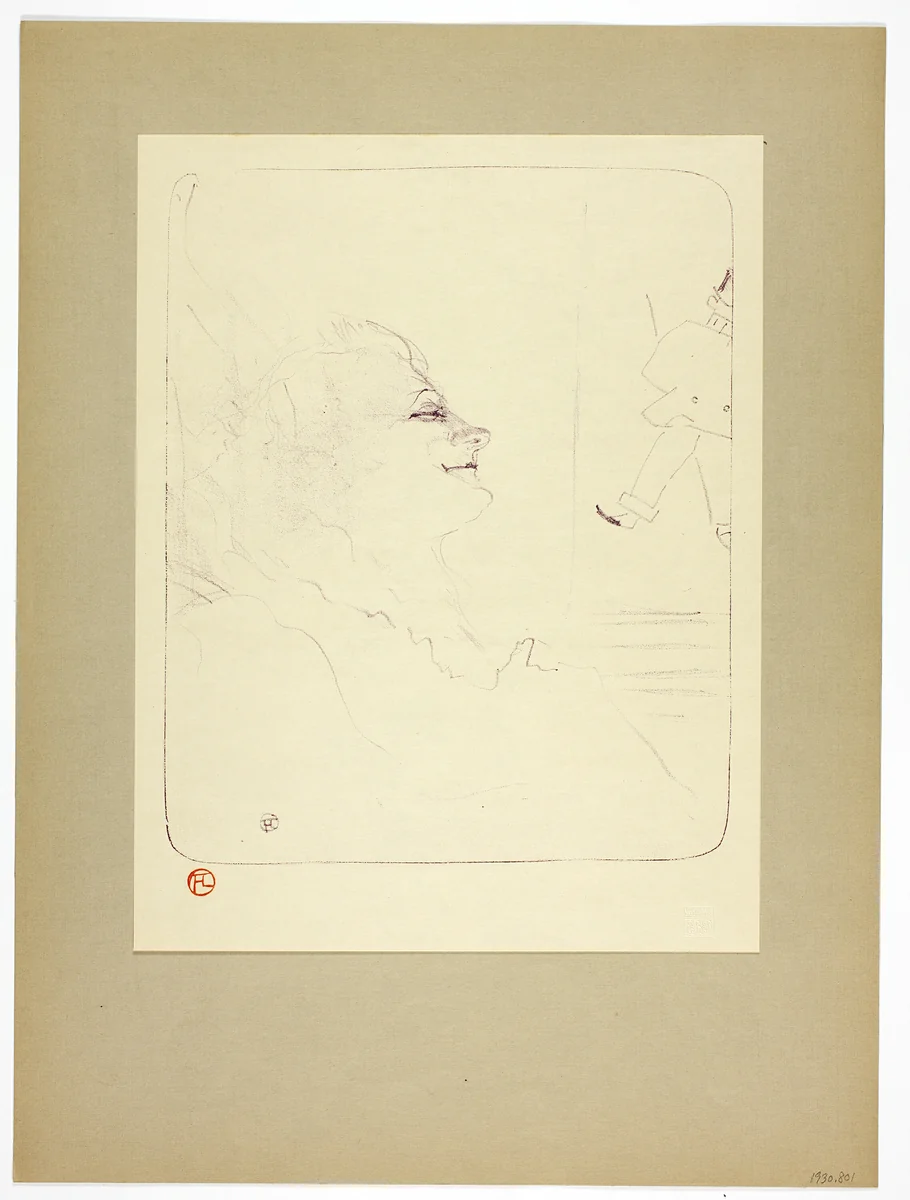 Pessima, plate three from Yvette Guilbert by Henri de Toulouse-Lautrec, print, 1898