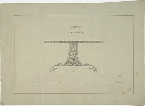 Design for Loo-Table by Robert William Hume, drawing, 1835-1900