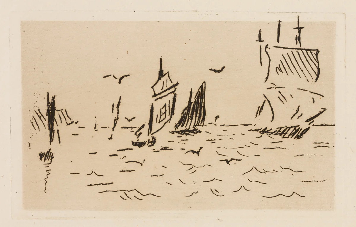 The Sea, plate 7 from Le Fleuve by Édouard Manet, print, 1874