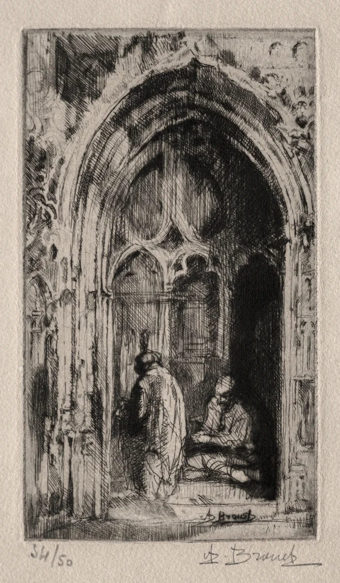 Gothic Doorway by Auguste Brouet, print, 1902-1941