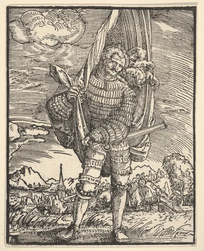 Standard-Bearer by Albrecht Altdorfer, print, 1500-1538