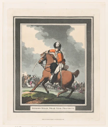 Horses Head, Near Side, Protect by Thomas Rowlandson, print, 1798