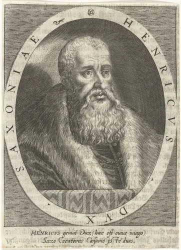 Portret van hertog Hendrik de Vrome van Saksen by Dominicus Custos, print, 1601