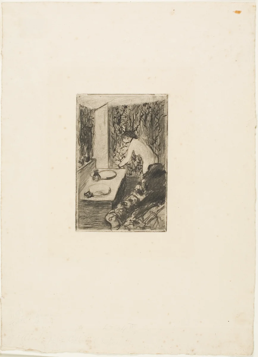 The Little Dressing Room by Edgar Degas, print, 1879-1880