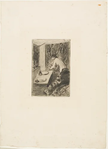The Little Dressing Room by Edgar Degas, print, 1879-1880