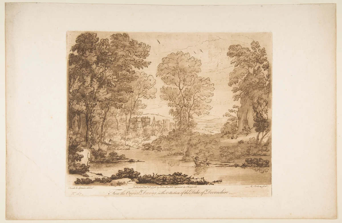 Landscape with Cupid and Psyche by Richard Earlom, print, 1776