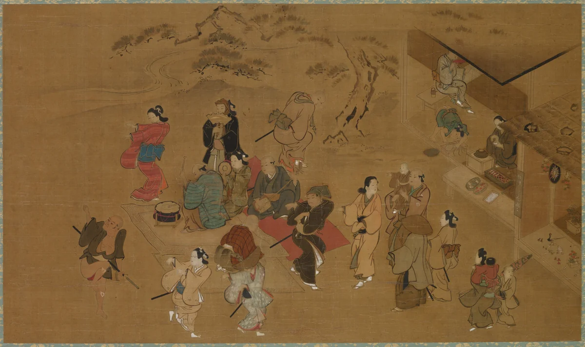 Spring Dance Scene by Hishikawa Moronobu (菱川師宣), painting, 1630-1694