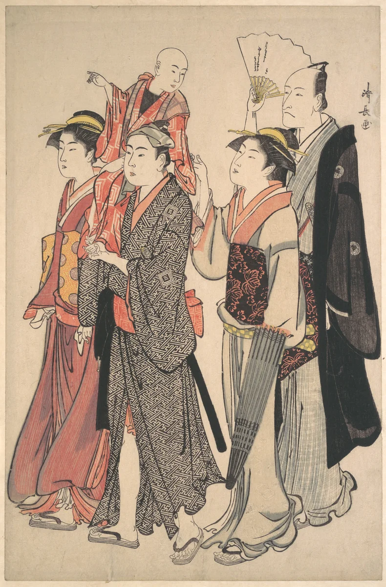 Ichikawa Danjuro V and His Family by Torii Kiyonaga (鳥居清長), print, 1782