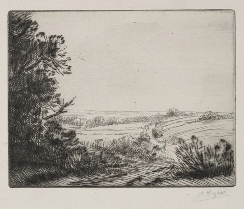Landscape by Alphonse Legros, print, 1857-1911