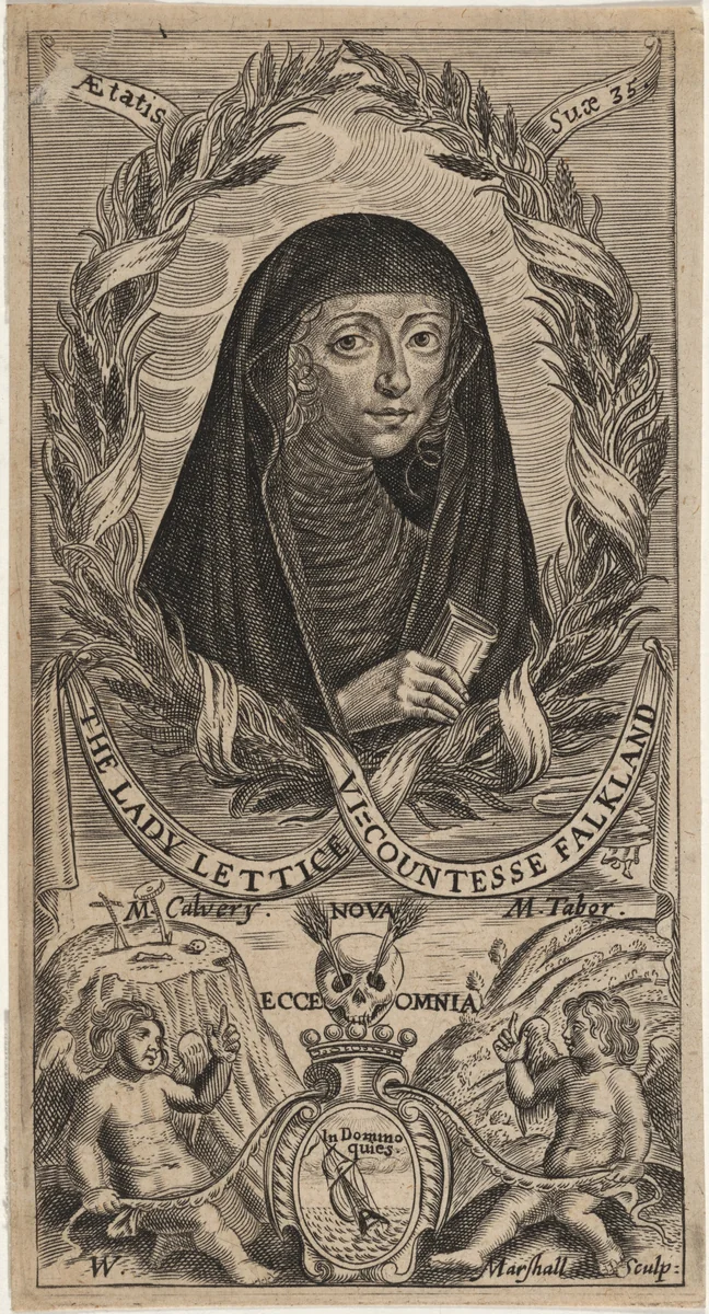 Leticia Morison, Viscountess Falkland by William Marshall, print, 1649