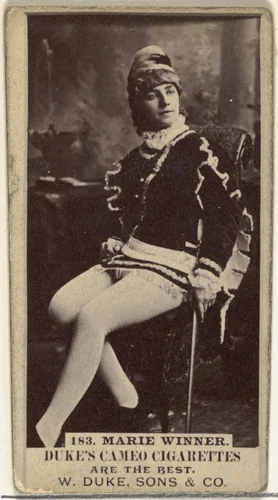 Card Number 183, Marie Winner, from the Actors and Actresses series (N145-5) issued by Duke Sons & Co. to promote Cameo Cigarettes by W. Duke, Sons & Co., photograph, 1880-1889