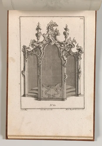 Design for a Confessional, Plate 1 from an Untitled Series of Designs for Confessionals by Carl Pier, book, 1745-1755