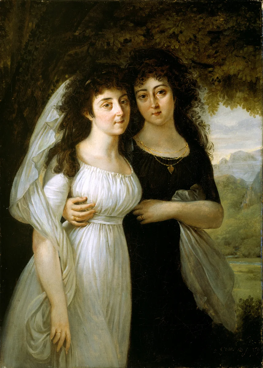 Portrait of the Maistre Sisters by Antoine-Jean Gros, painting, 1796