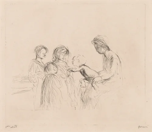Madonna and Children by Jean-Louis Forain, print, 1879-1929