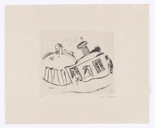 House in Peskowatik (Haus in Peskowatik) from My Life (Mein Leben) by Marc Chagall, illustrated book, 1922