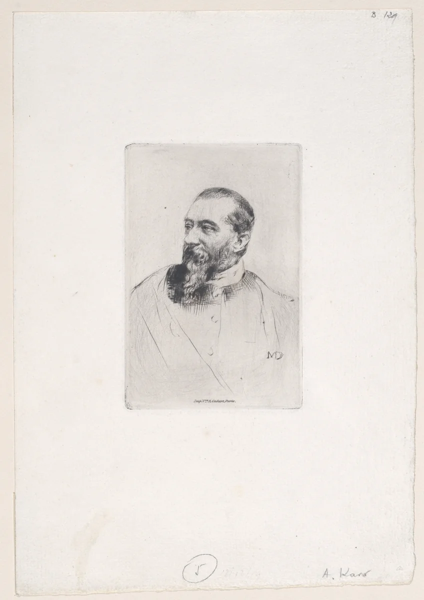 Portrait of Alphonse Karr by Marcellin Desboutin, print, 1878