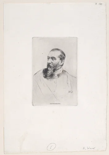 Portrait of Alphonse Karr by Marcellin Desboutin, print, 1878