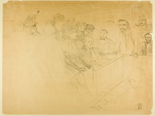 The Arton Trial (third plate) by Henri de Toulouse-Lautrec, print, 1896