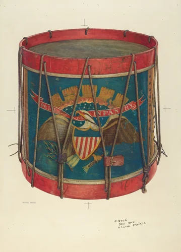 Civil War Drum by Wayne White, index of american design, 1939-1940