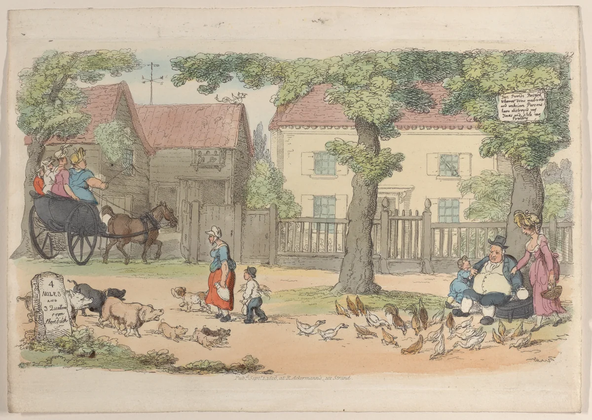 Plate 32, from "World in Miniature" by Thomas Rowlandson, print, 1816