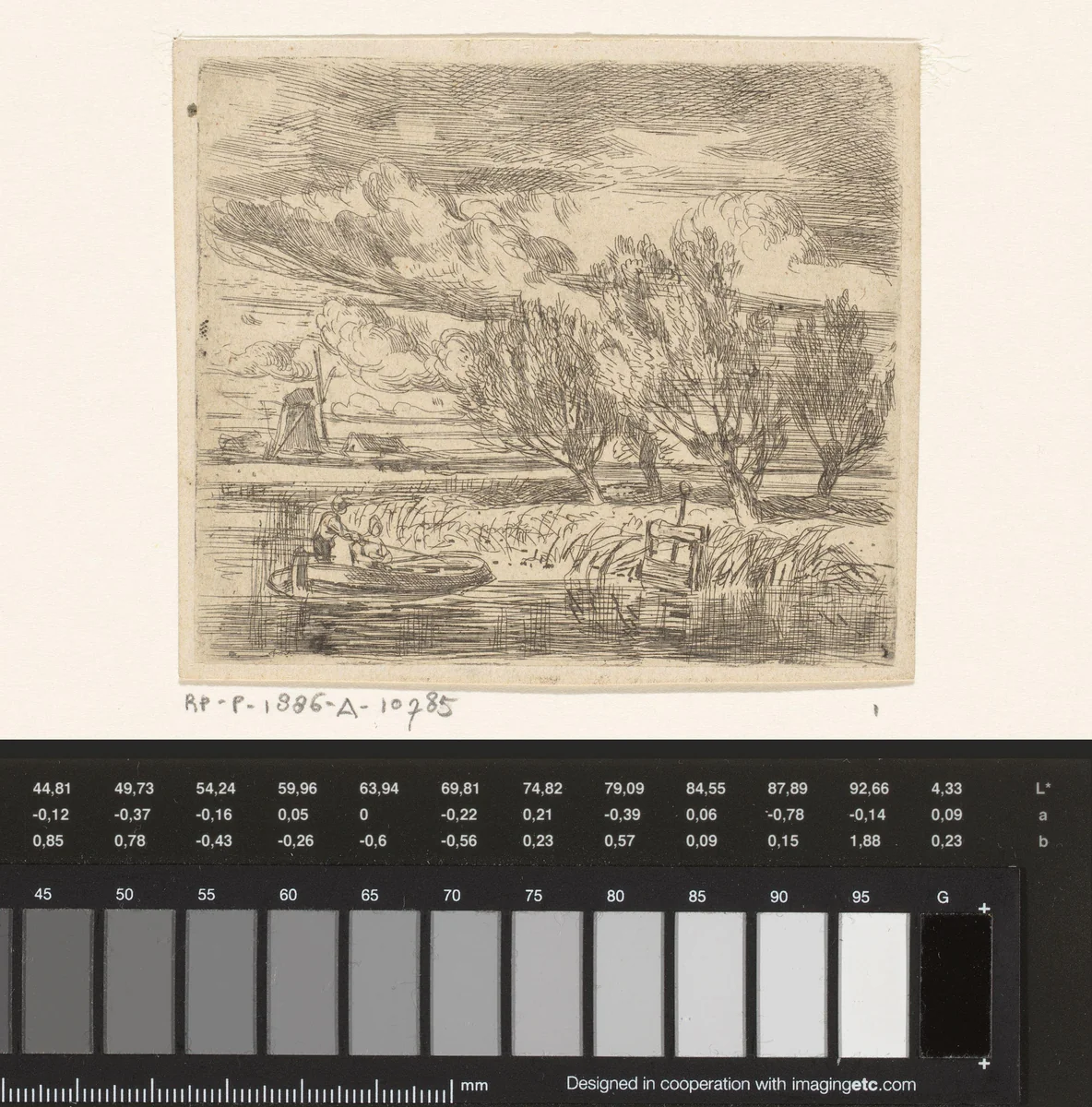 Knotwilgen aan de waterkant by Augustinus Jacobus Bernardus Wouters, print, 1839-1886