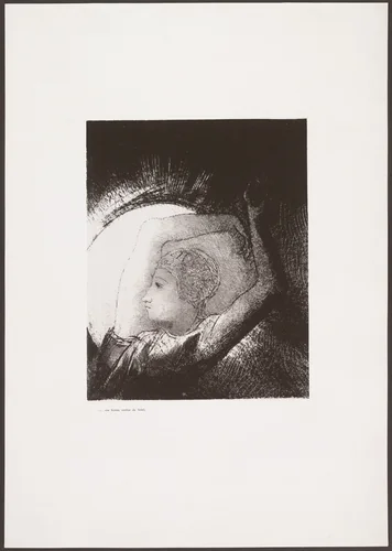 A Woman Clothed with the Sun (Une Femme revêtue du soleil) from Apocalypse of Saint John (Apocalypse de Saint-Jean) by Odilon Redon, print, 1899
