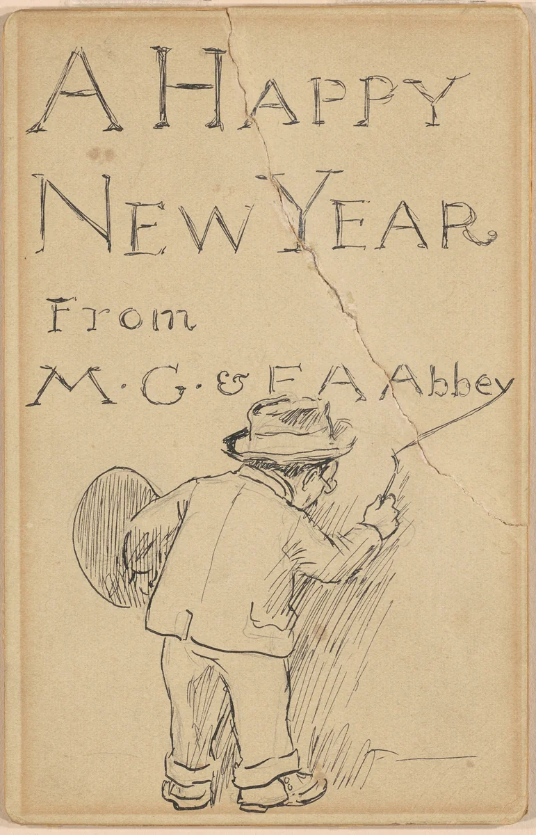 A Happy New Year by Edwin Austin Abbey, drawing, 1900-1910