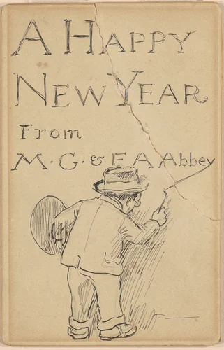 A Happy New Year by Edwin Austin Abbey, drawing, 1900-1910
