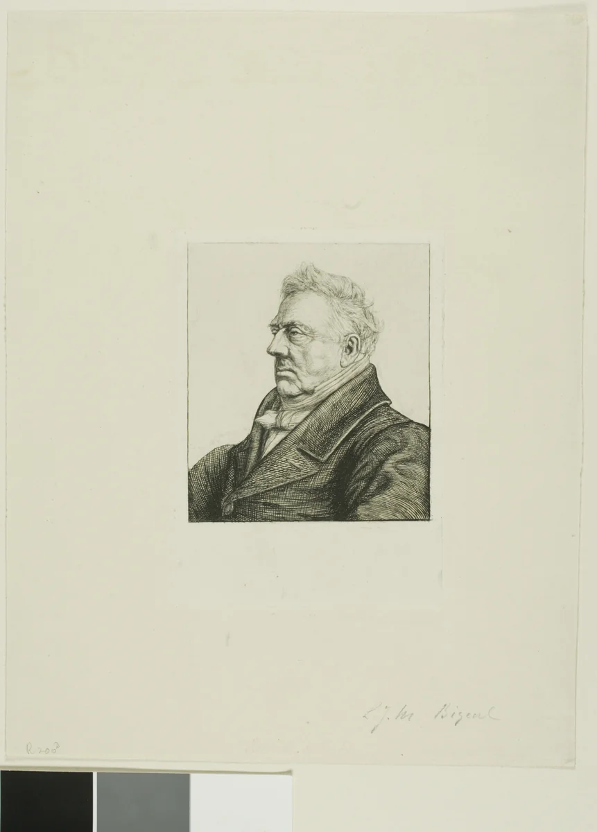 Portrait of Louis Jacques Marie Bizeul, the Breton Archaeologist by Charles Meryon, print, 1861