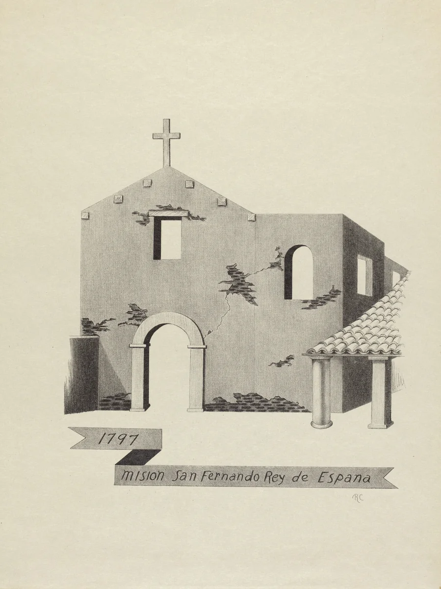 Mision San Fernando Rey de Espana by James Jones, index of american design, 1935-1942
