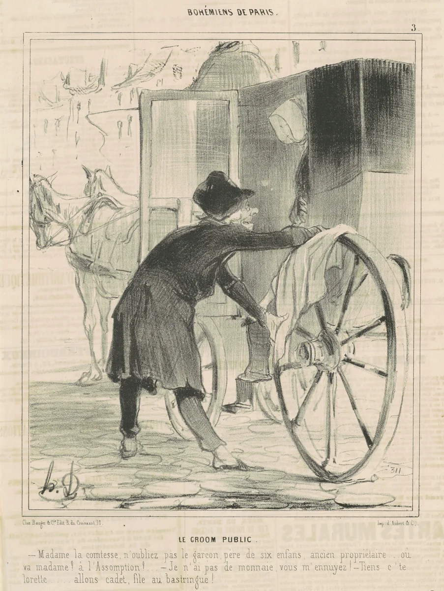 Le groom public by Honoré Daumier, print, 1841