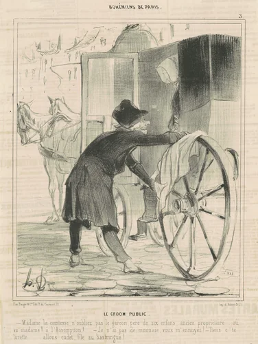Le groom public by Honoré Daumier, print, 1841