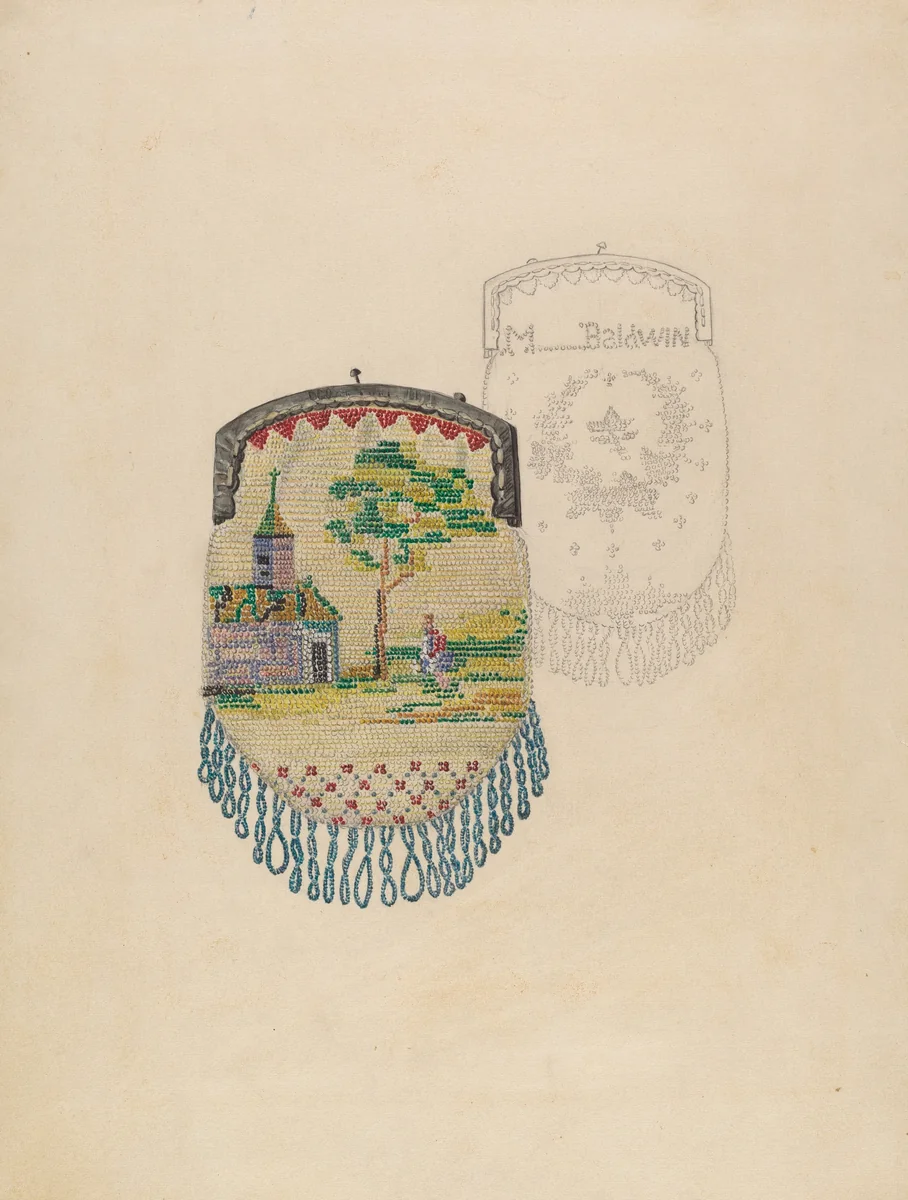 Beaded Purse by Jessie M Benge, index of american design, 1936