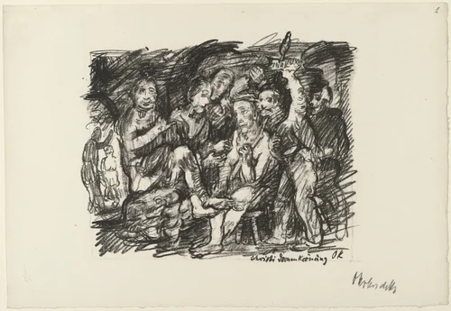 Christ Crowned with Thorns (Christi Dornenkrönung) from the series The Passion (Die Passion) by Oskar Kokoschka, print, 1916